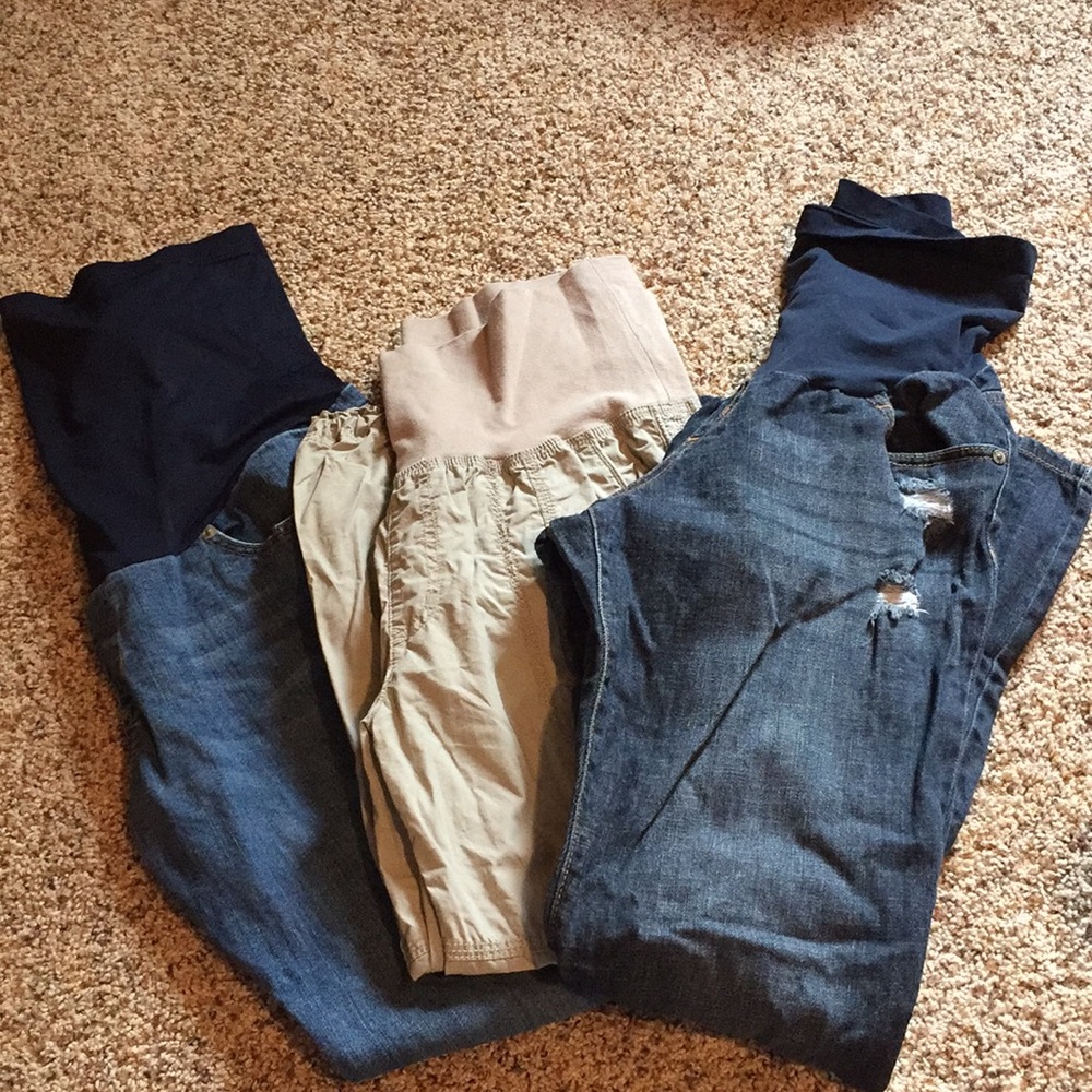 3 Pairs Maternity Pants Jeans Medium